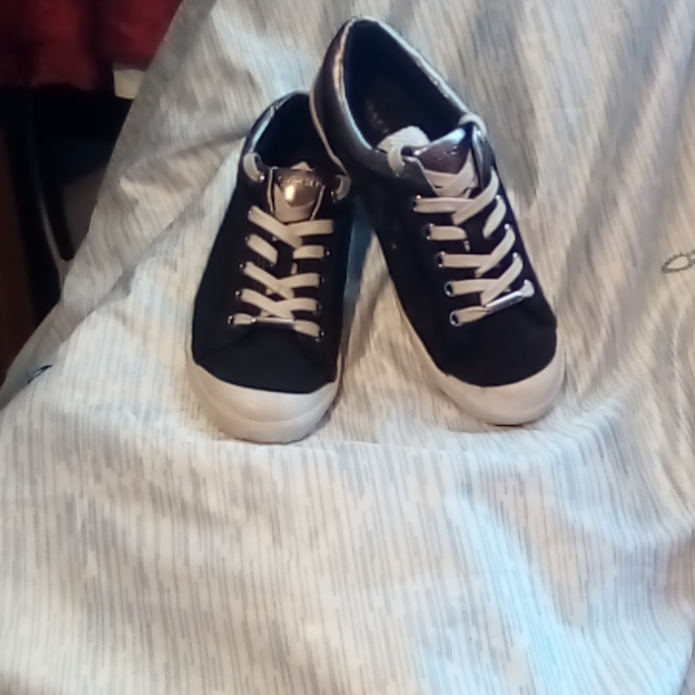Coach sneakers black and metallic size 7.5